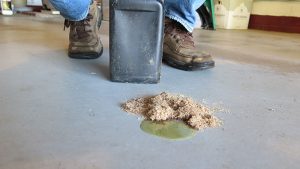 Cleaning with sawdust